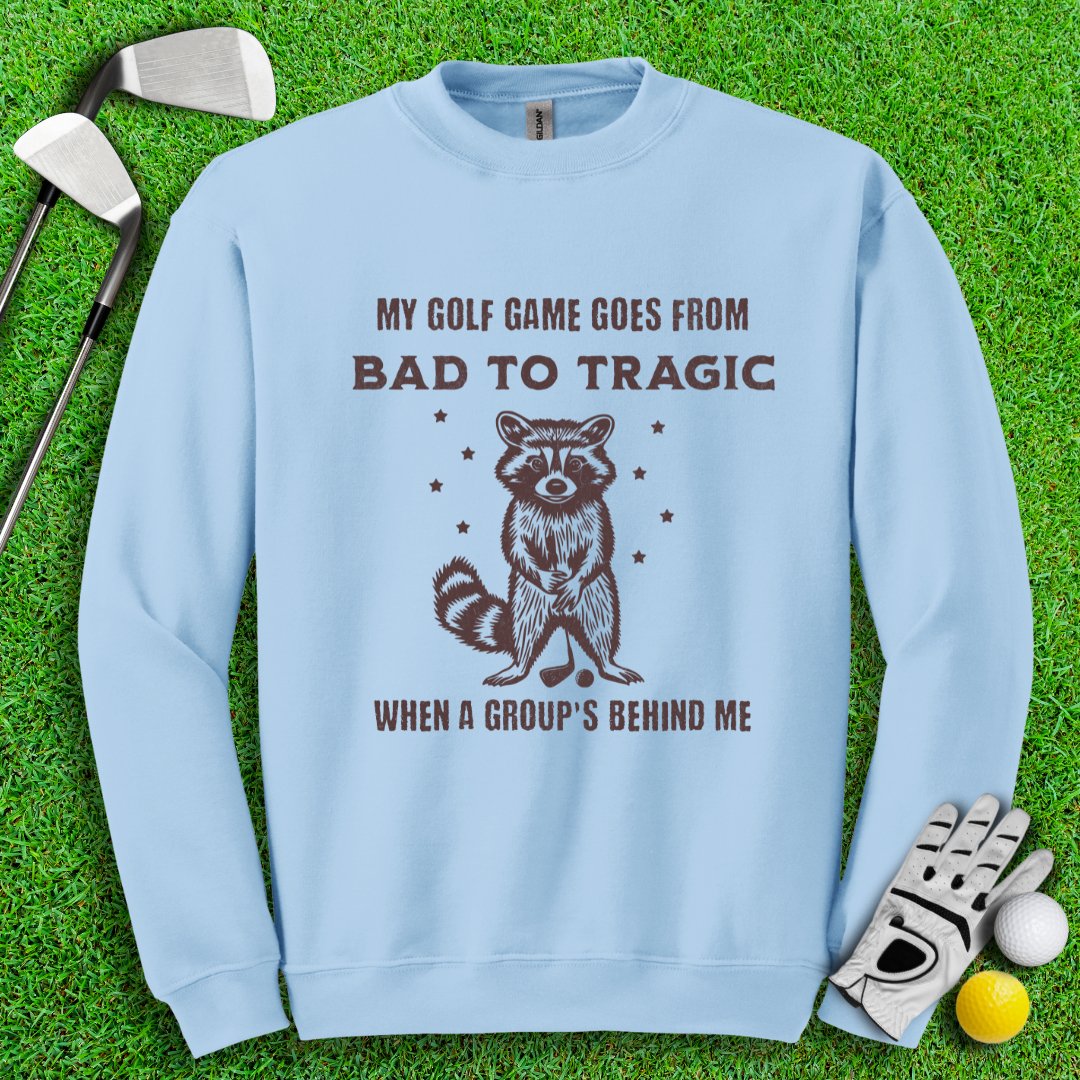 Bad to Tragic Golf Raccoon Crewneck - TeeHee Golf Gear