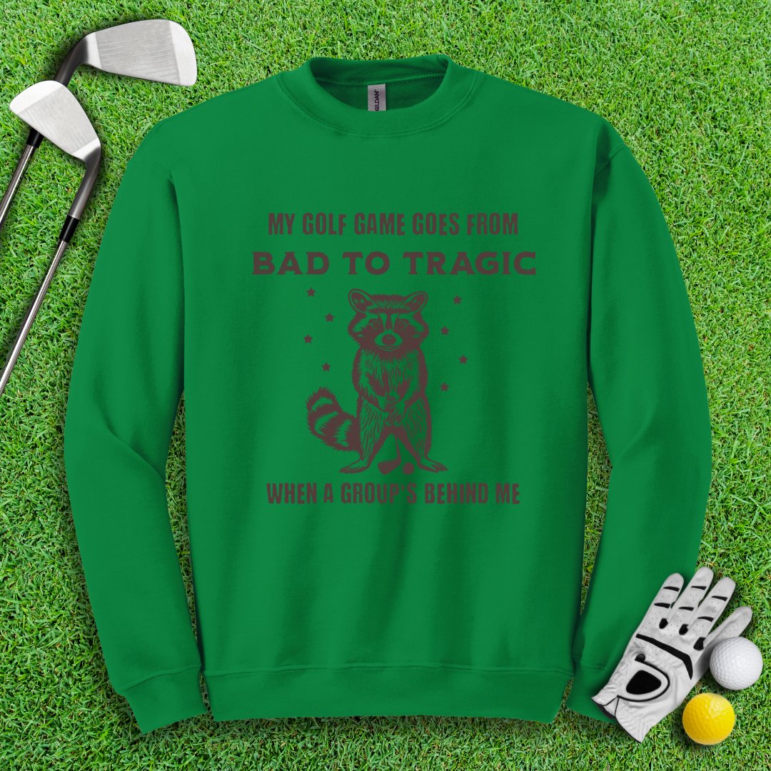 Bad to Tragic Golf Raccoon Crewneck - TeeHee Golf Gear