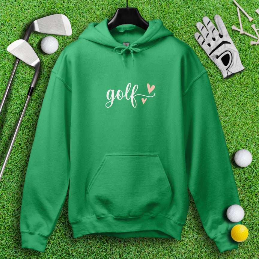 Cute Simple Golf Heart Hoodie - TeeHee Golf Gear