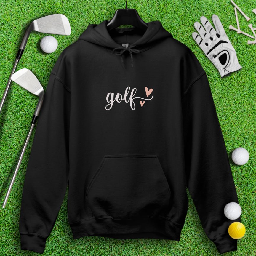 Cute Simple Golf Heart Hoodie - TeeHee Golf Gear