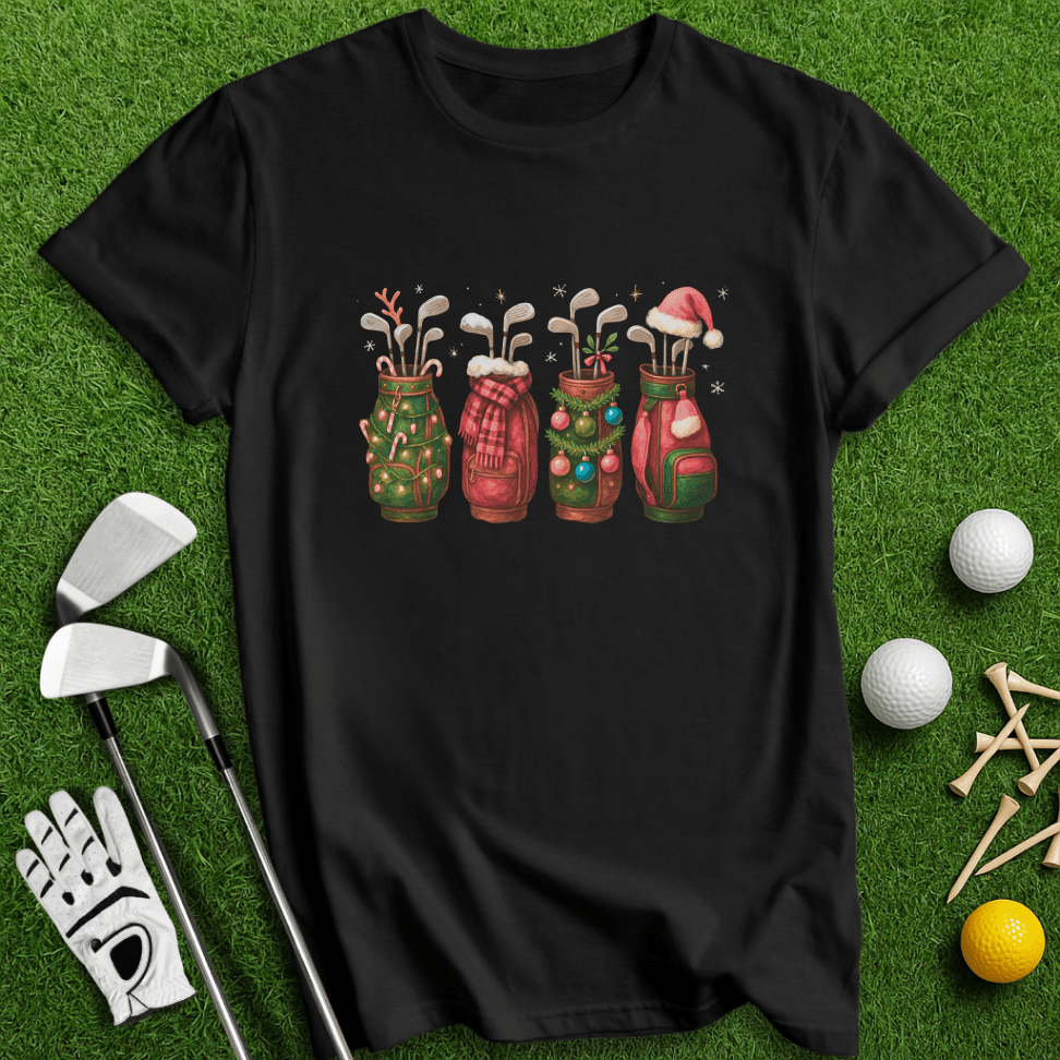 Festive Golf Bags T-shirt - TeeHee Golf Gear