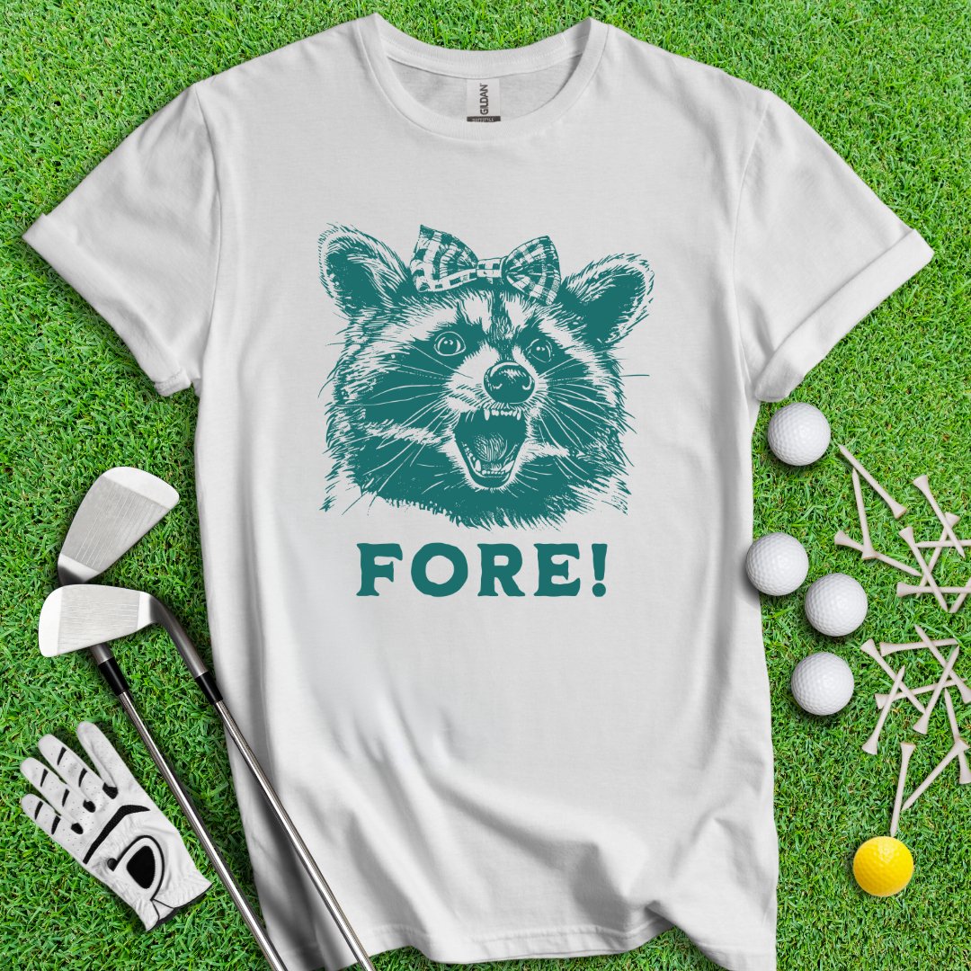 Fore! Raccoon T-Shirt - TeeHee Golf Gear