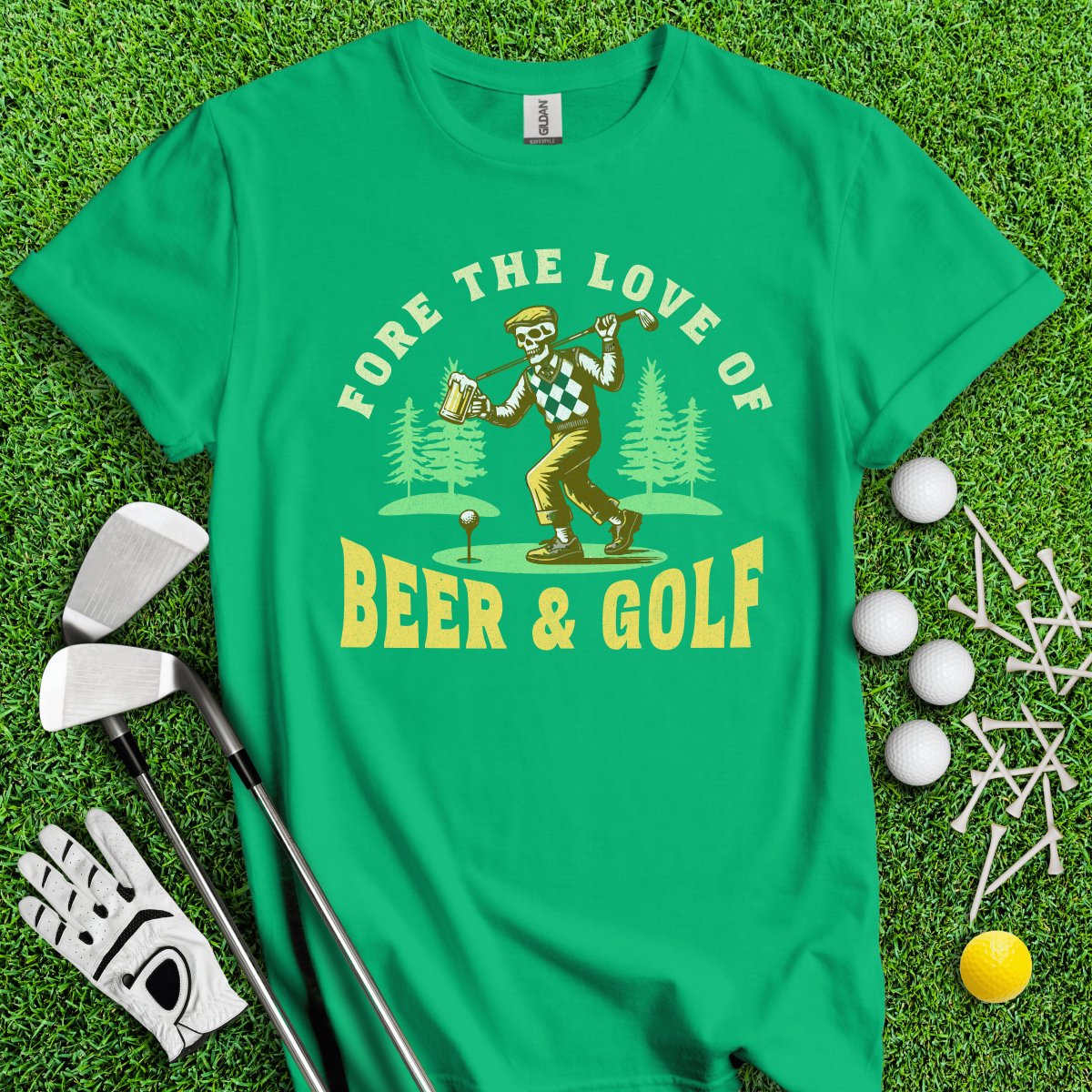 Fore the Love of Beer & Golf T - Shirt - TeeHee Golf Gear