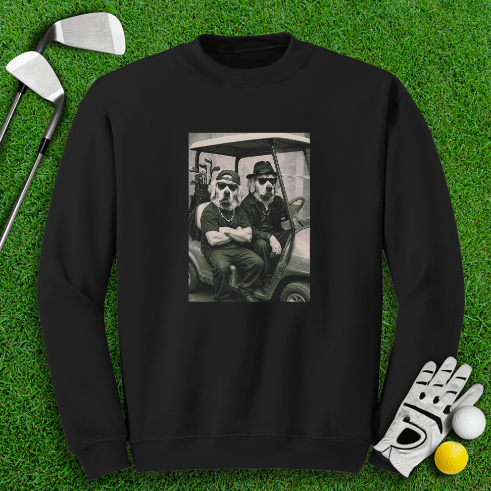 Golden Retriever Gangster Golfer Crewneck - TeeHee Golf Gear