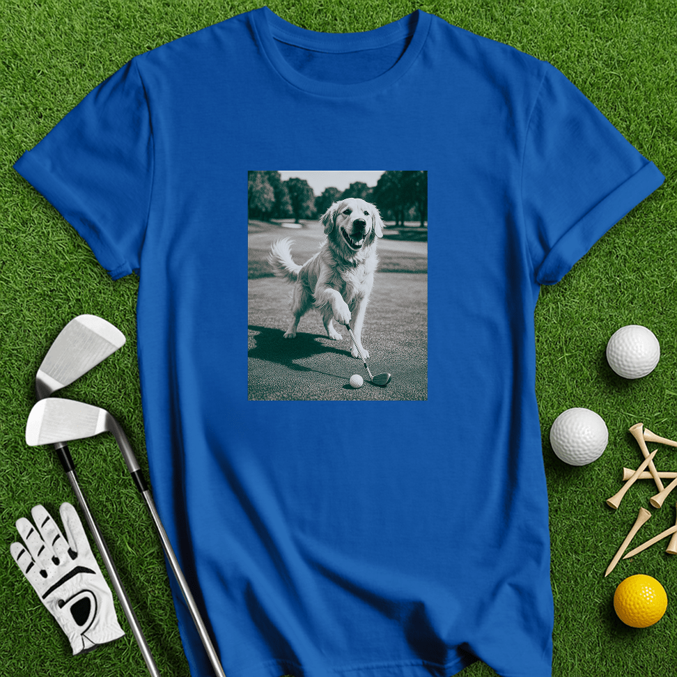 Golden Retriever Golfing T-shirt - TeeHee Golf Gear