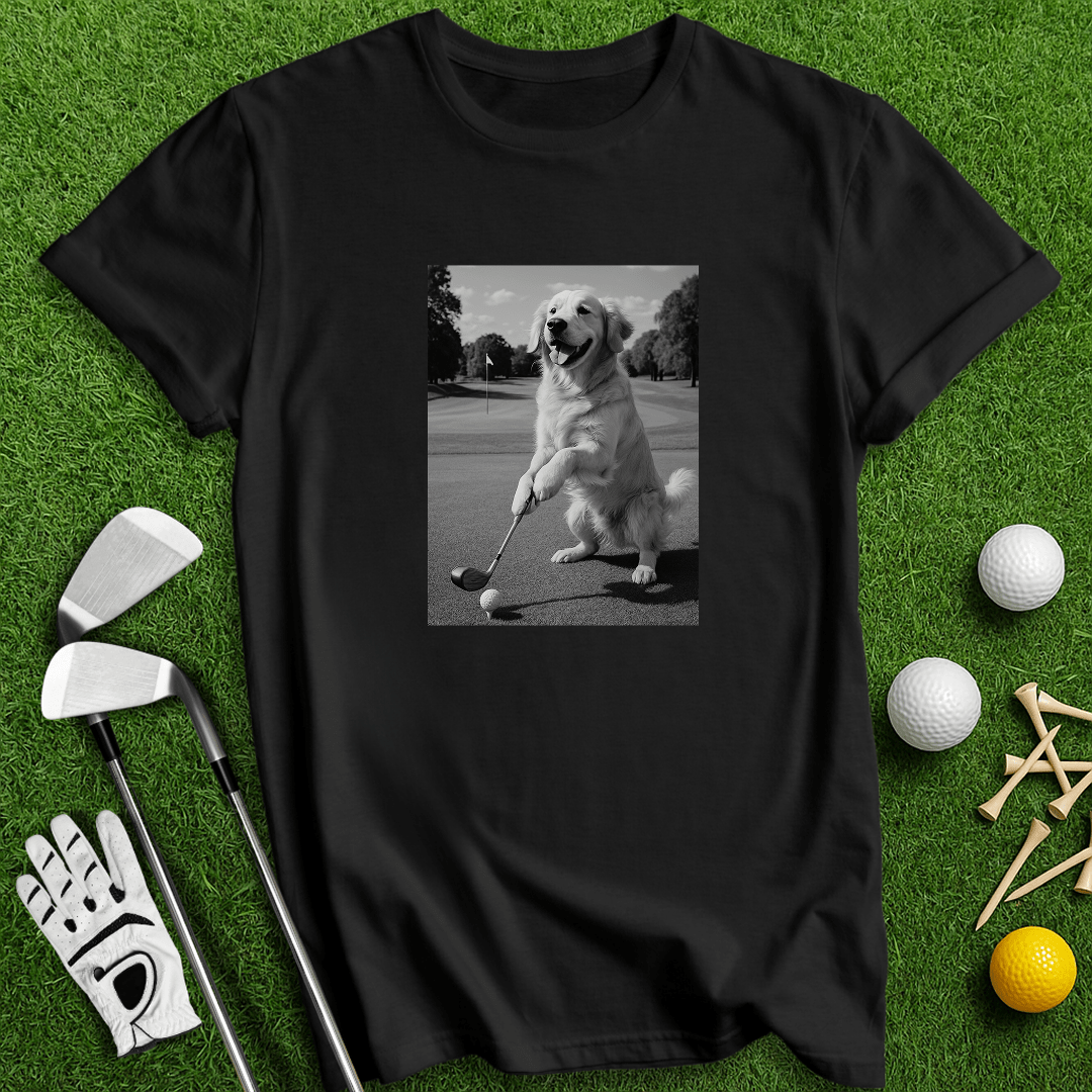 Golden Retriever Golfing T-shirt - TeeHee Golf Gear