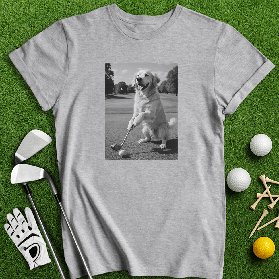 Golden Retriever Golfing T-shirt - TeeHee Golf Gear