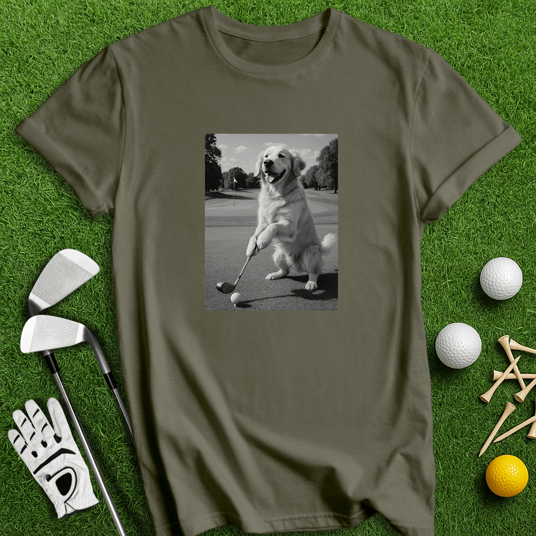 Golden Retriever Golfing T-shirt - TeeHee Golf Gear