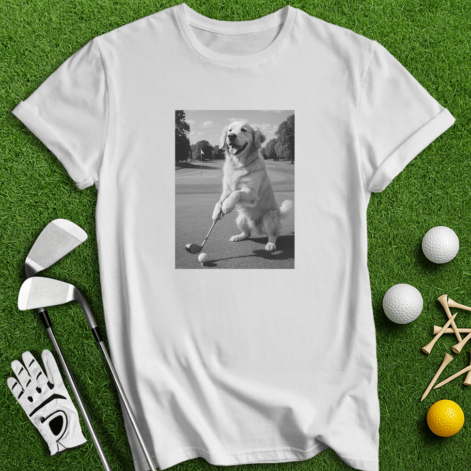 Golden Retriever Golfing T-shirt - TeeHee Golf Gear