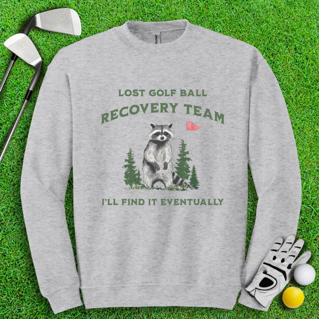 Golf Ball Recovery Team Raccoon Crewneck - TeeHee Golf Gear