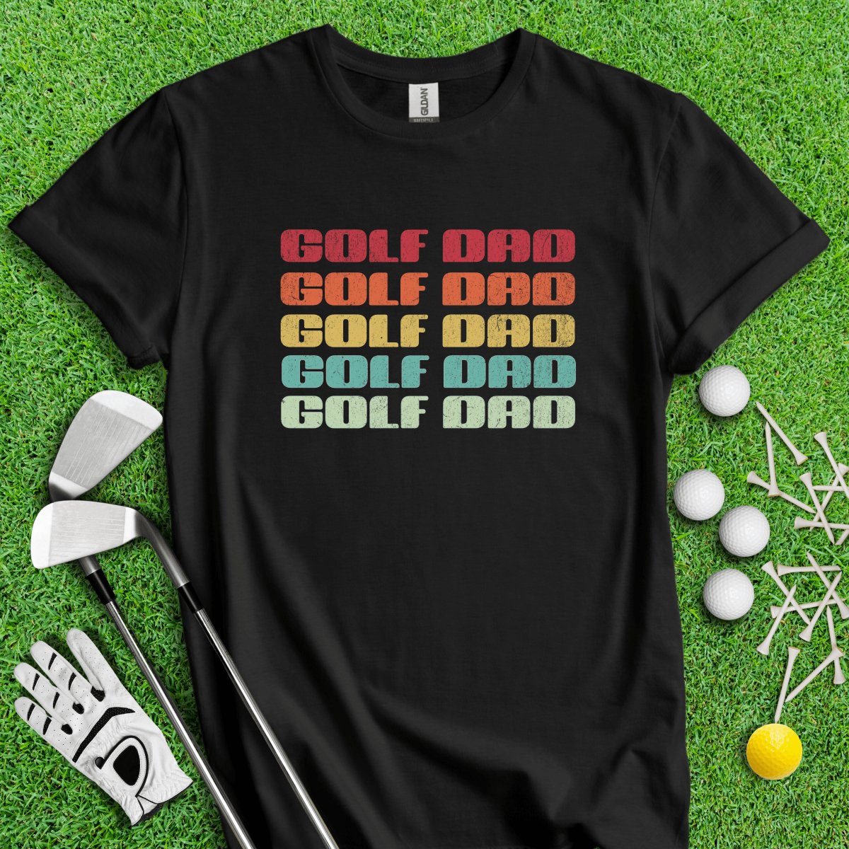 Golf Dad Retro Font T - Shirt - TeeHee Golf Gear