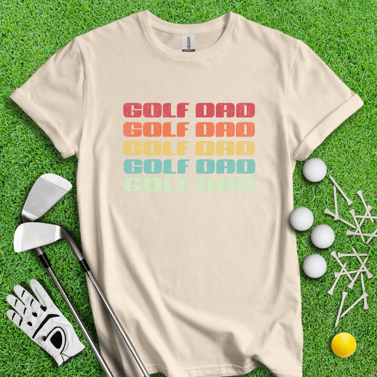 Golf Dad Retro Font T - Shirt - TeeHee Golf Gear