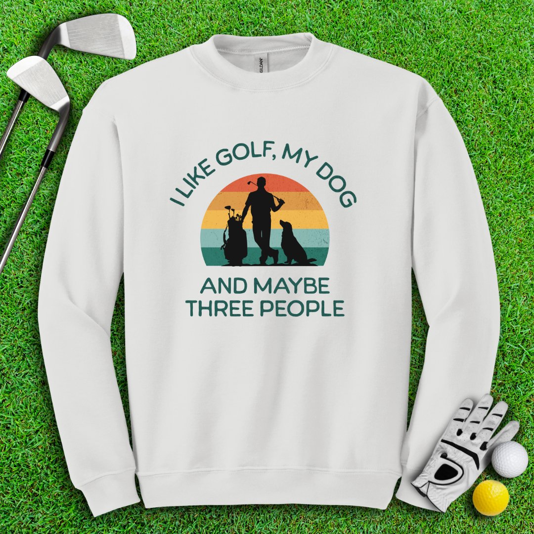 Golf, Dog, and Maybe 3 People Crewneck - TeeHee Golf Gear