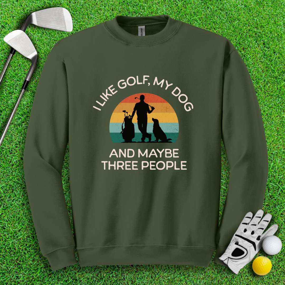 Golf, Dog, and Maybe 3 People Crewneck - TeeHee Golf Gear