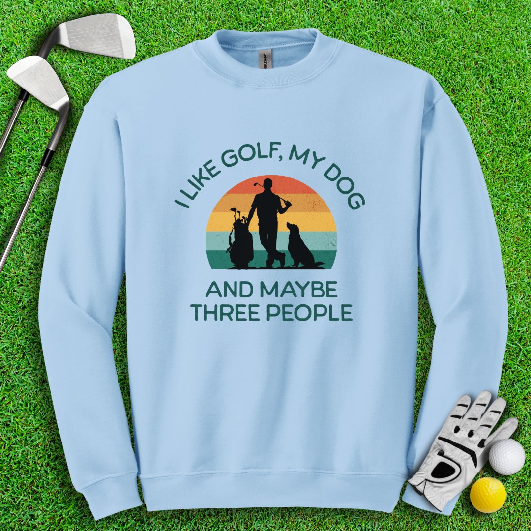 Golf, Dog, and Maybe 3 People Crewneck - TeeHee Golf Gear