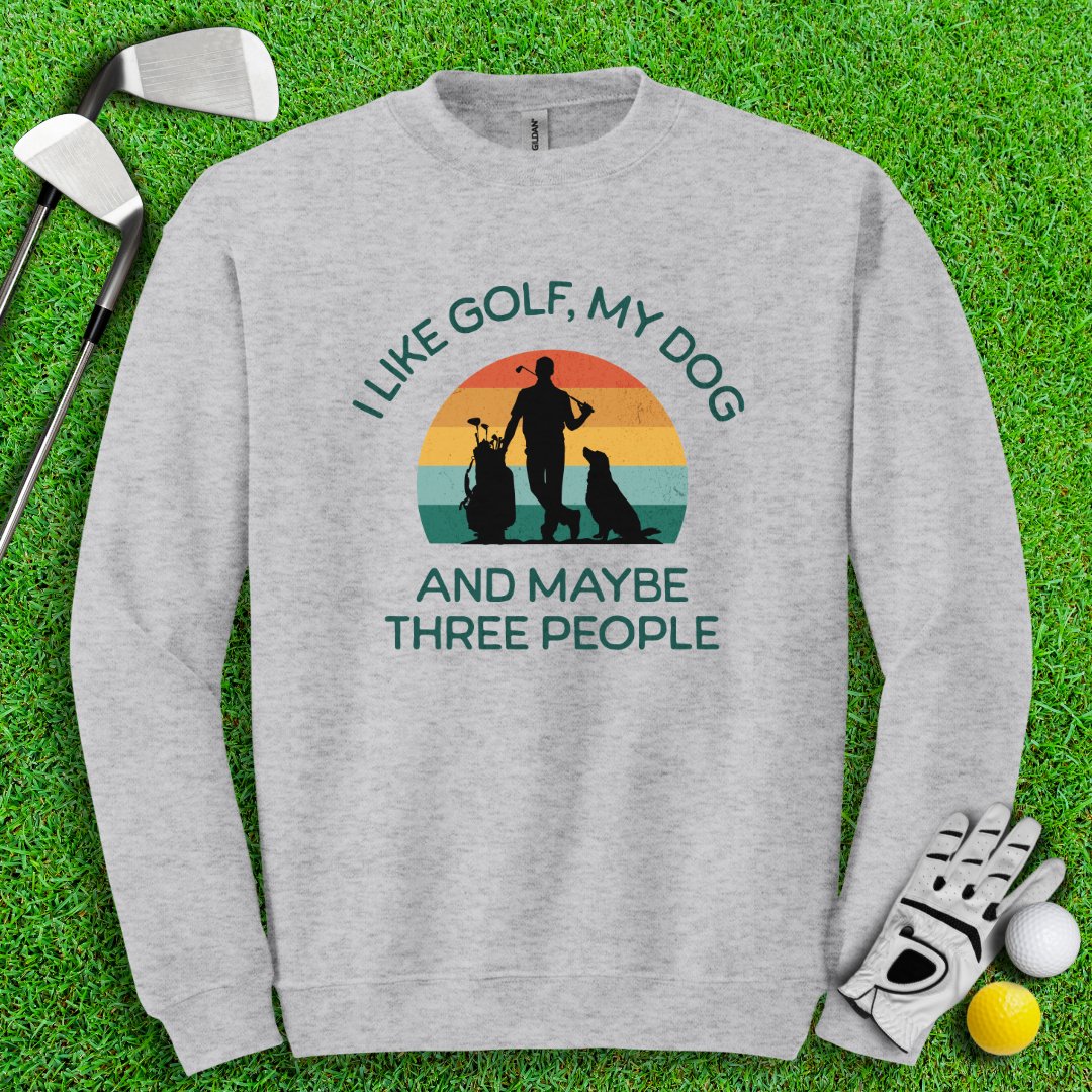 Golf, Dog, and Maybe 3 People Crewneck - TeeHee Golf Gear