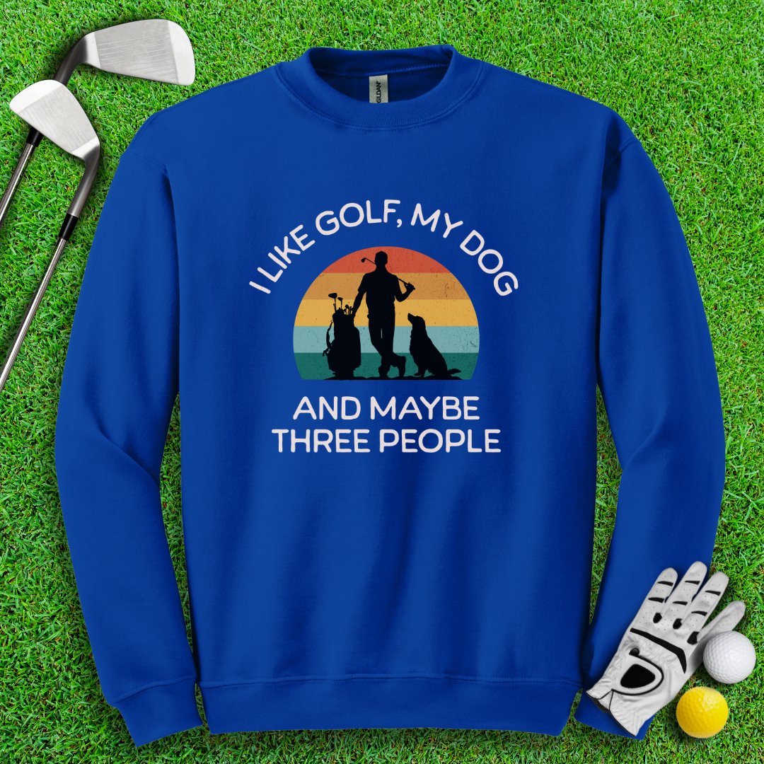 Golf, Dog, and Maybe 3 People Crewneck - TeeHee Golf Gear