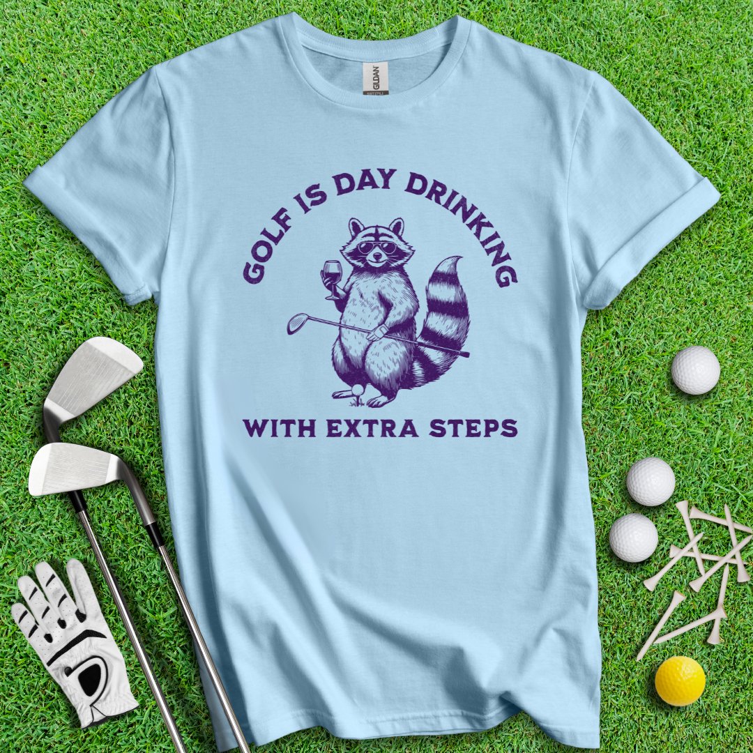 Golf Is Day Drinking Raccoon T-shirt - TeeHee Golf Gear