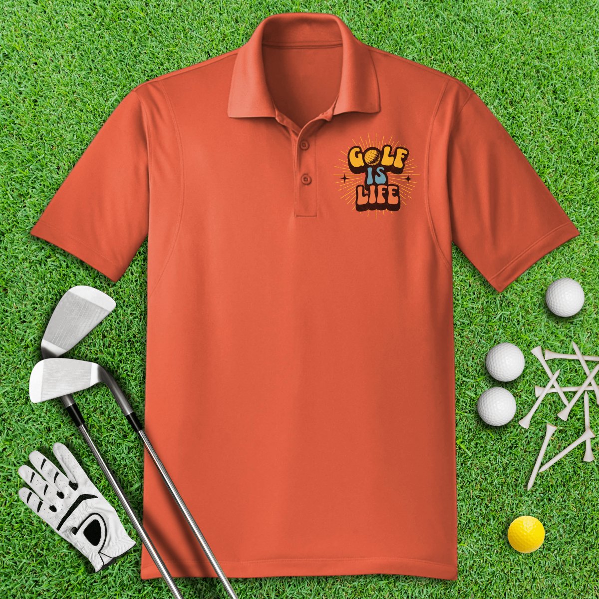 Golf Is Life Retro Polo Shirt - TeeHee Golf Gear