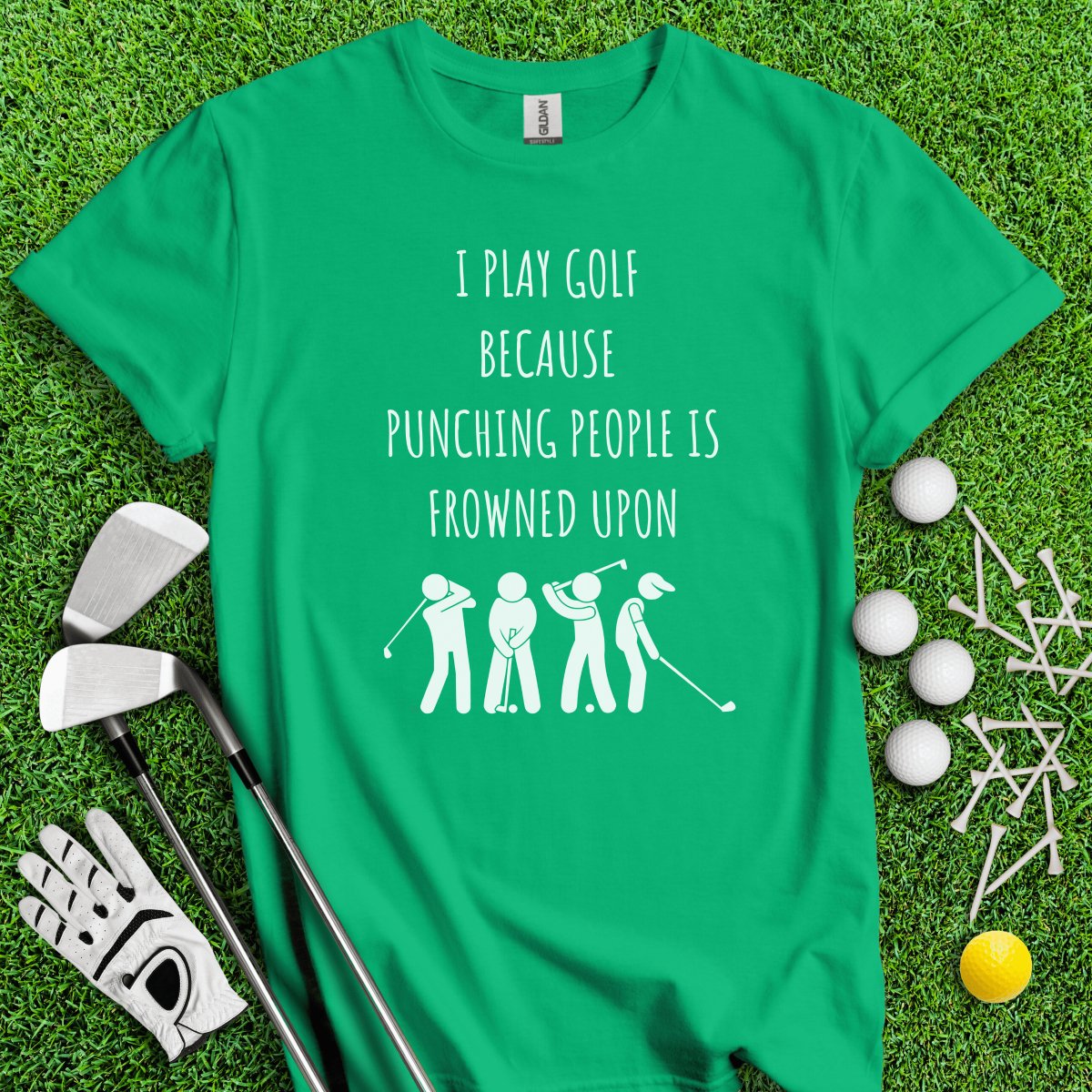 Golf Over Punching People T - Shirt - TeeHee Golf Gear