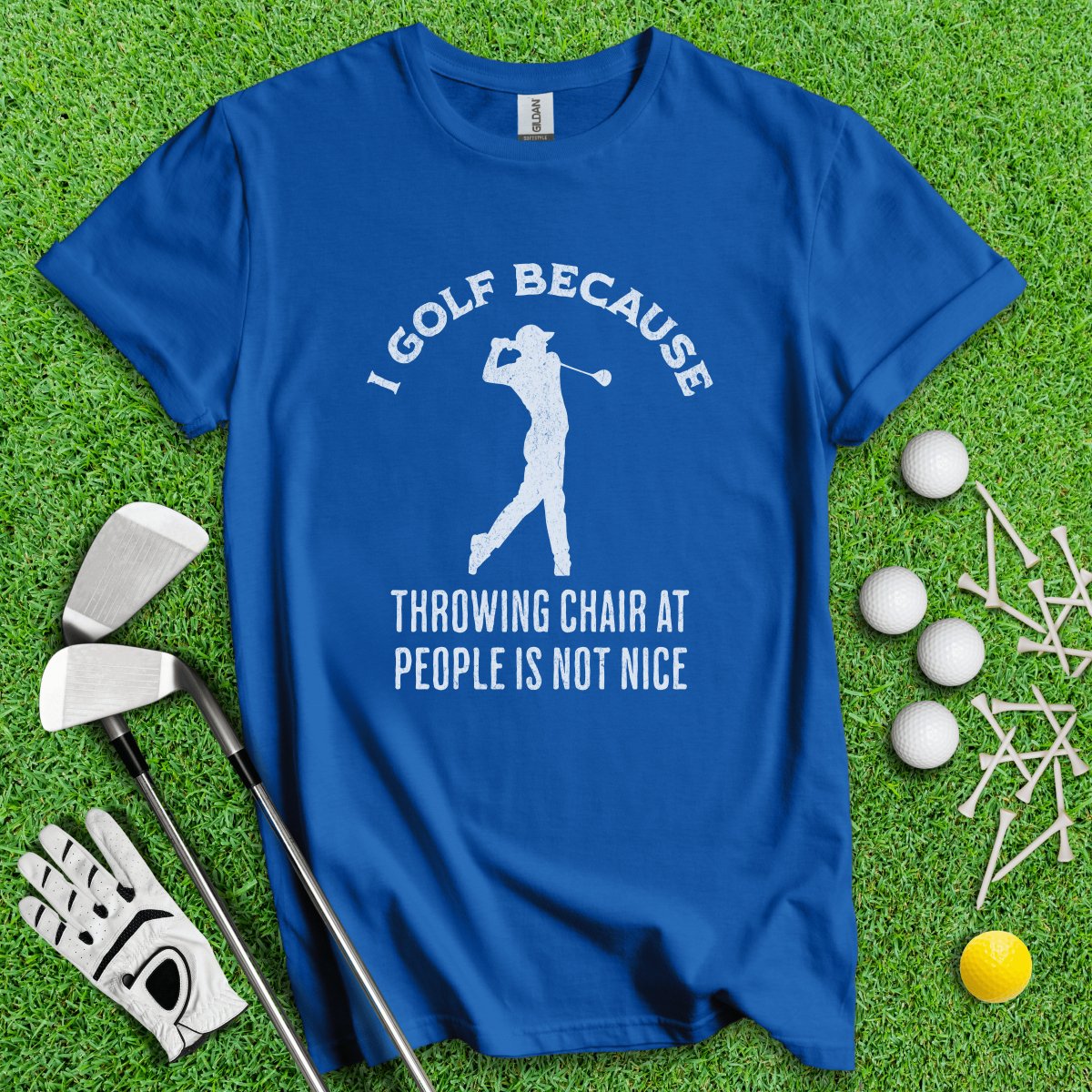 Golf Over Throwing Chair At People T - Shirt - TeeHee Golf Gear