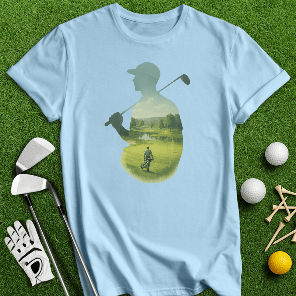 Golfer Tranquil Reflection T-Shirt - TeeHee Golf Gear
