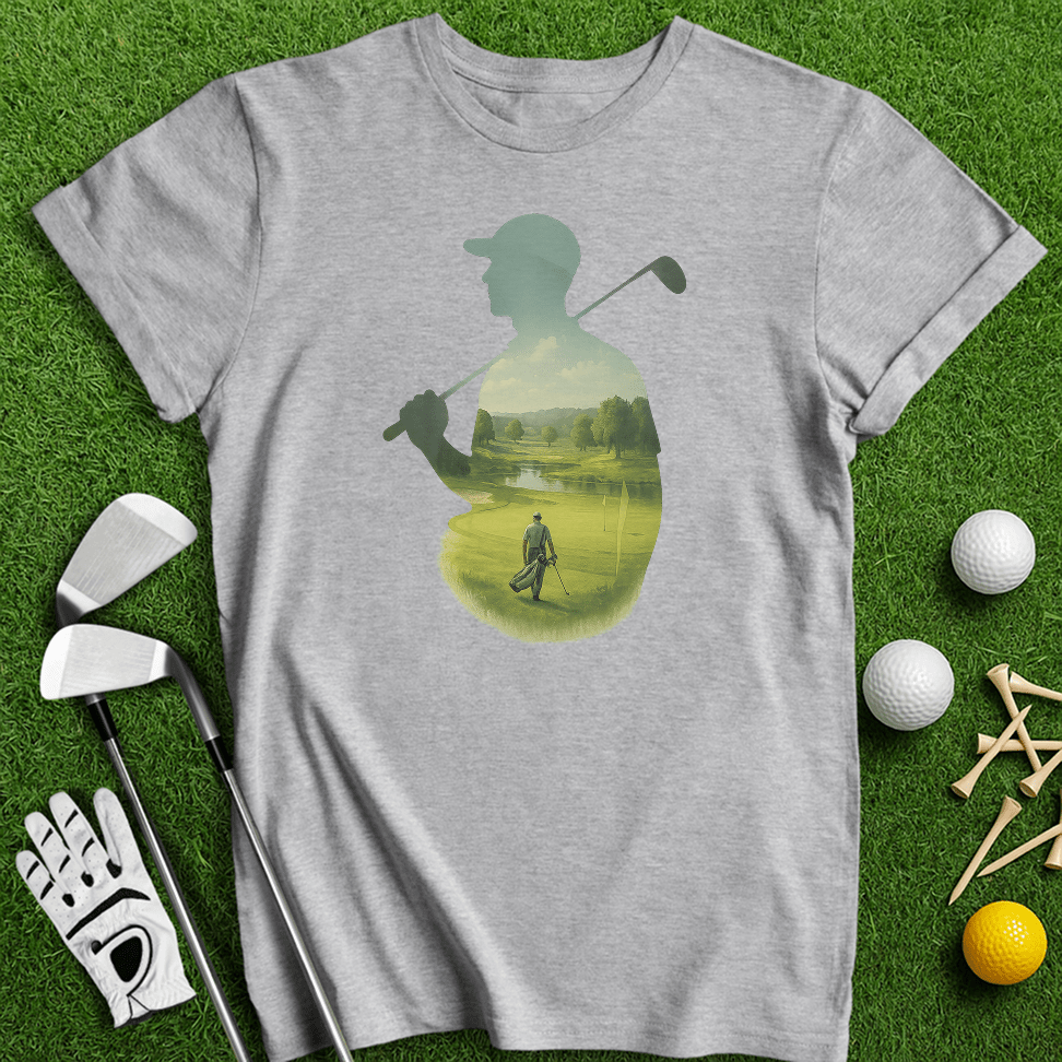 Golfer Tranquil Reflection T-Shirt - TeeHee Golf Gear