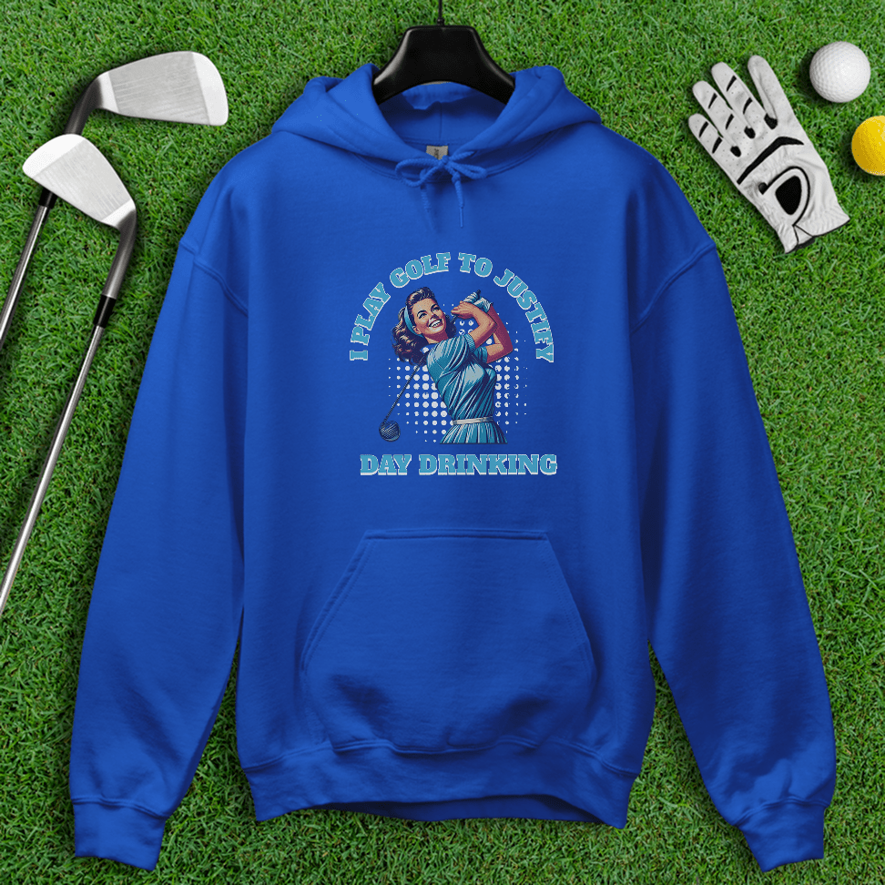 I Play Golf To Justify Day Drinking Retro Hoodie - TeeHee Golf Gear
