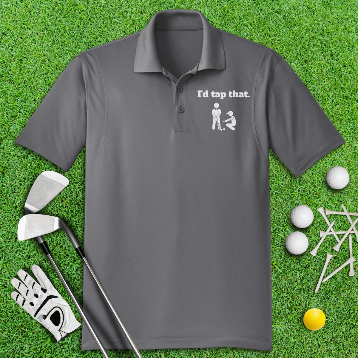 I'd Tap That Funny Golf Polo Shirt - TeeHee Golf Gear