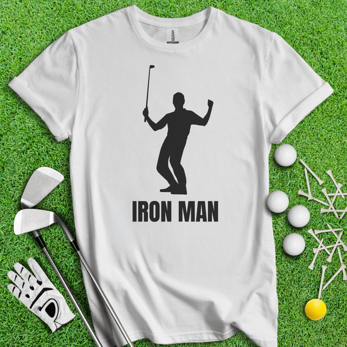 Iron Man Funny Golf T - Shirt - TeeHee Golf Gear
