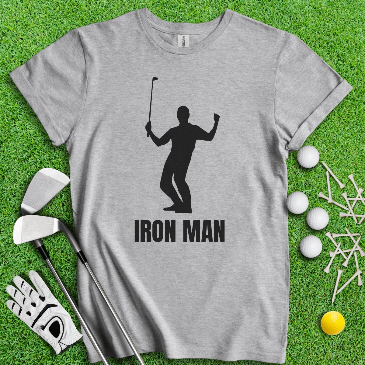 Iron Man Funny Golf T - Shirt - TeeHee Golf Gear