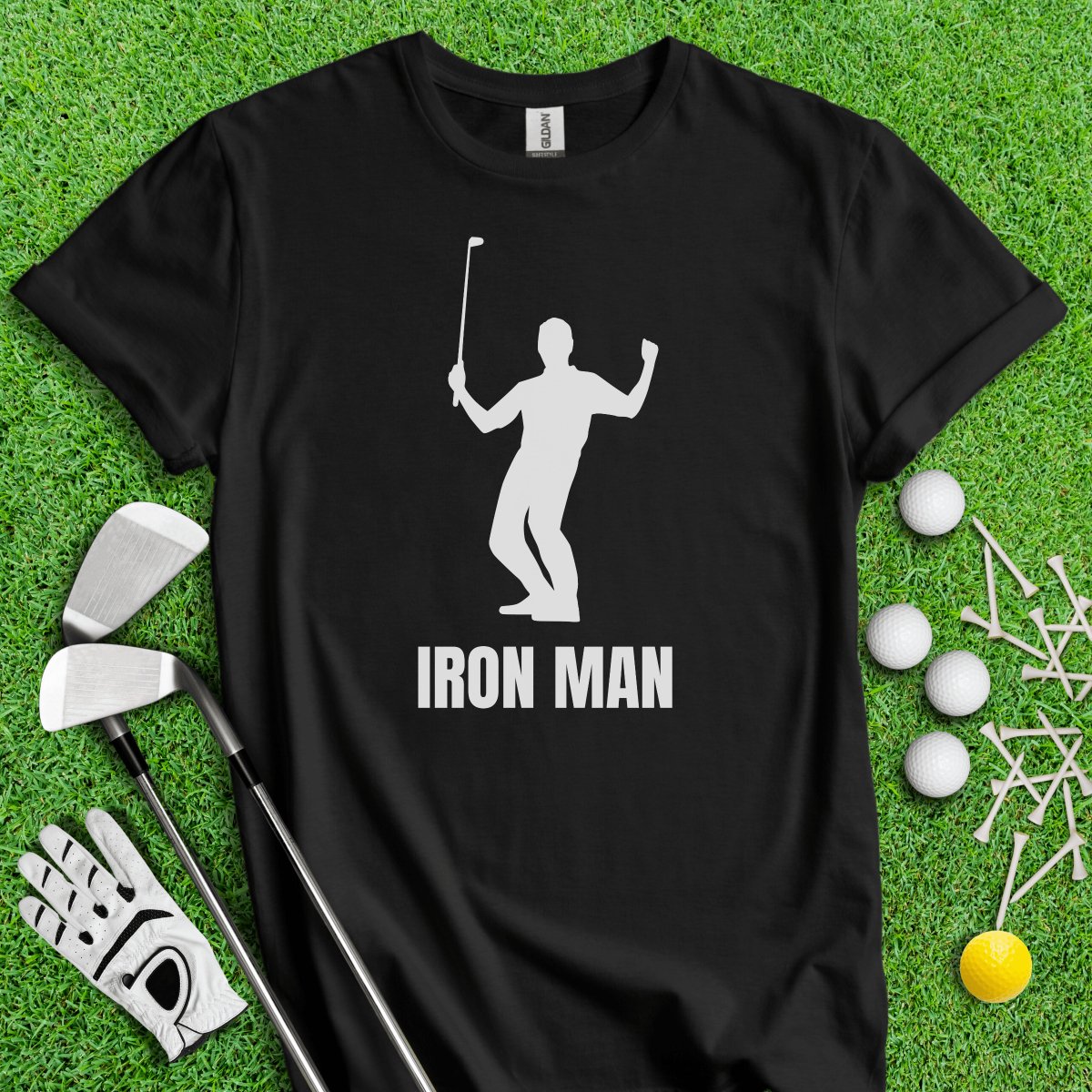 Iron Man Funny Golf T - Shirt - TeeHee Golf Gear