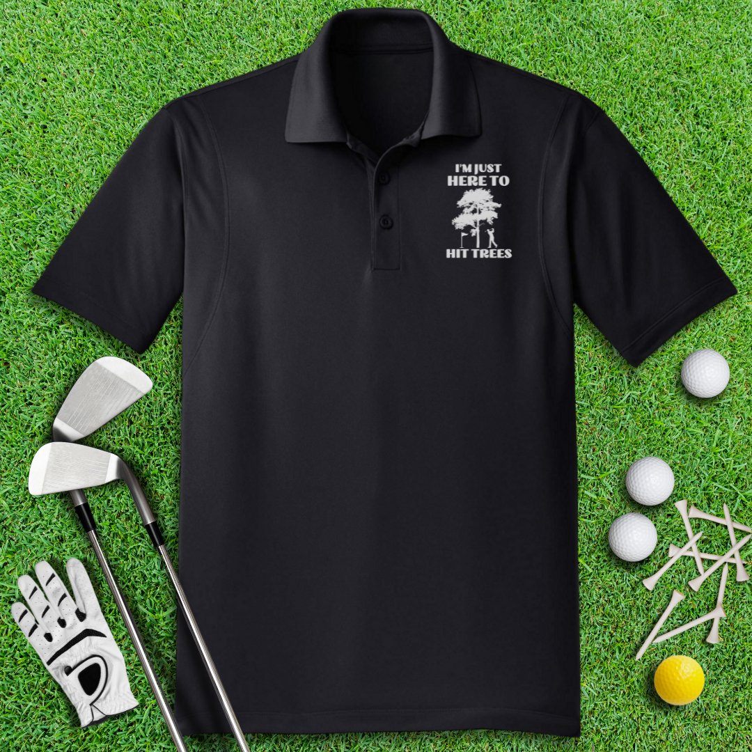 Just Here To Hit Trees Polo Shirt - TeeHee Golf Gear