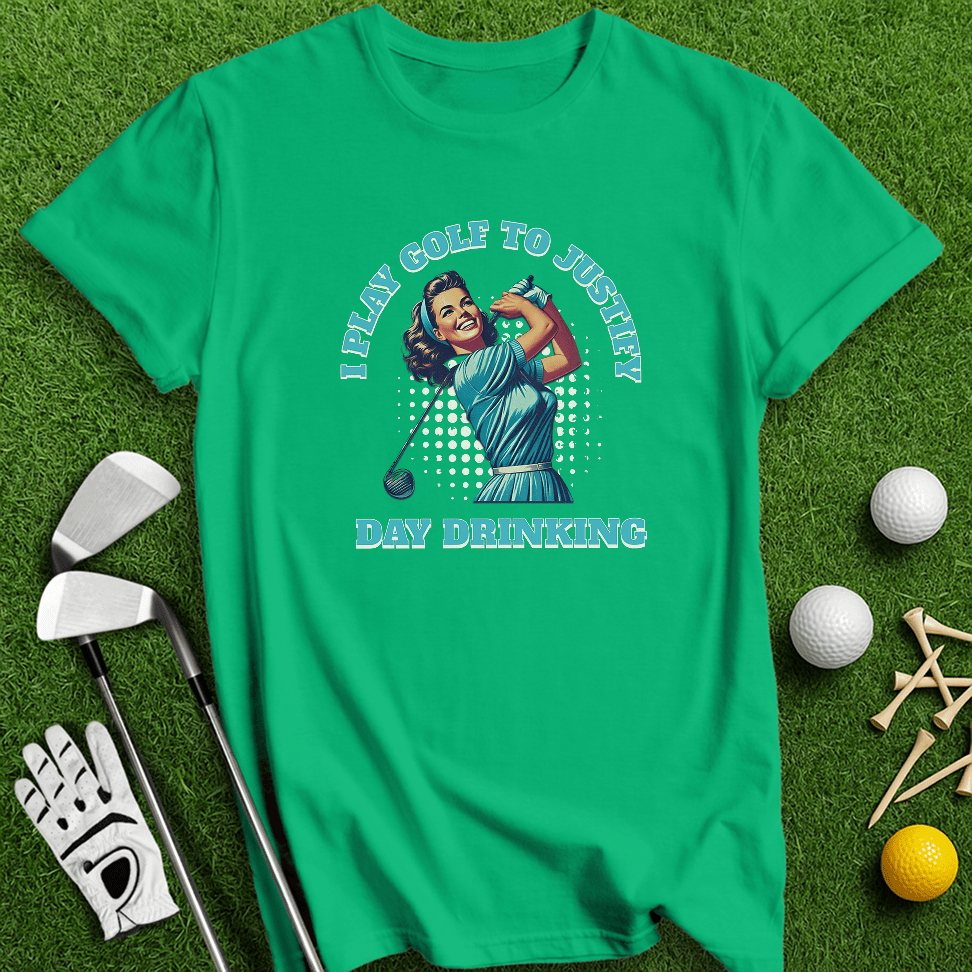 Justify Day Drinking Retro T-Shirt - TeeHee Golf Gear