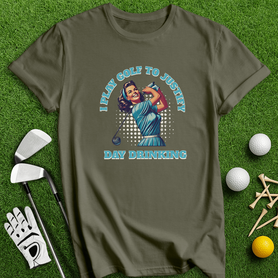 Justify Day Drinking Retro T-Shirt - TeeHee Golf Gear