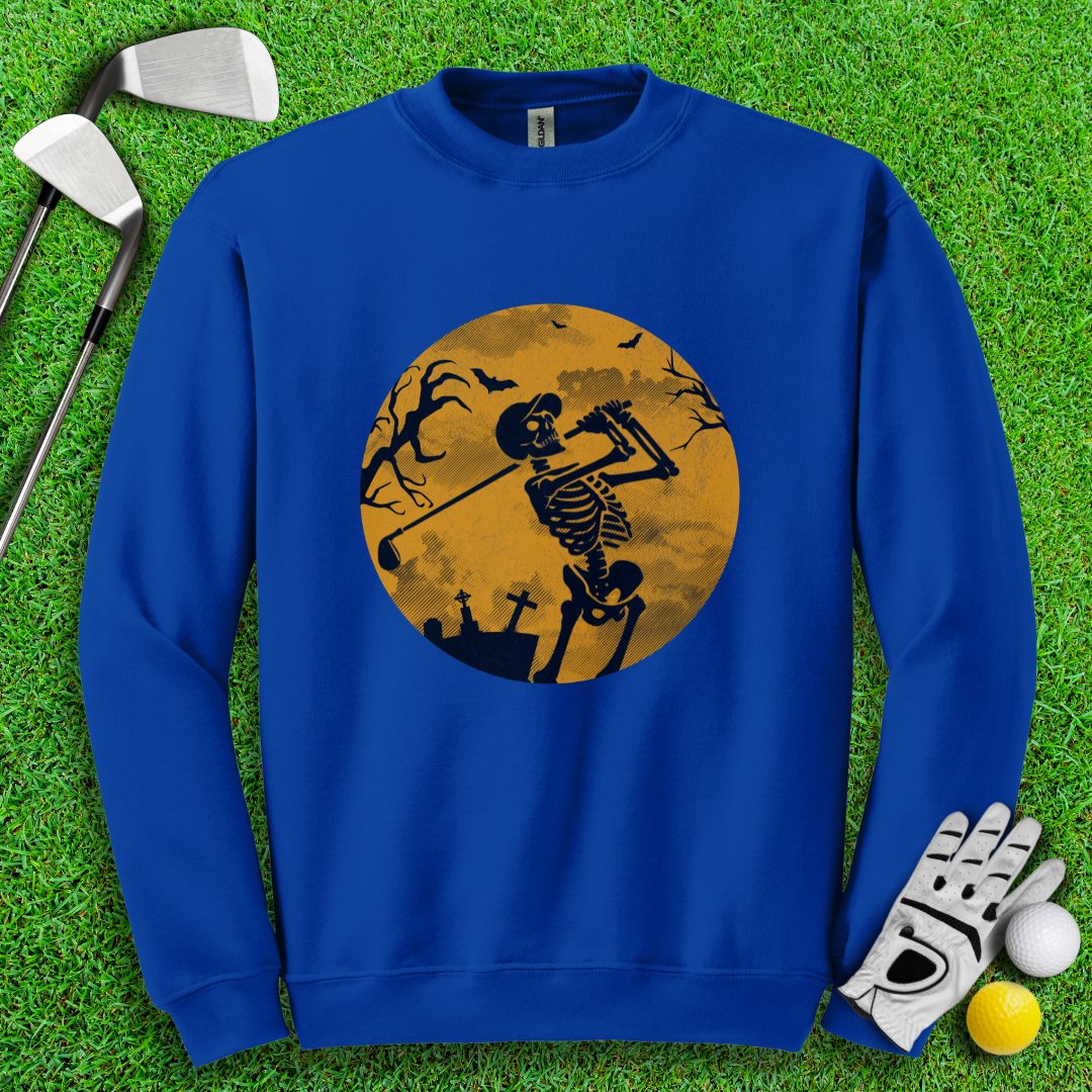 Moonlight Skeleton Golfer Crewneck - TeeHee Golf Gear