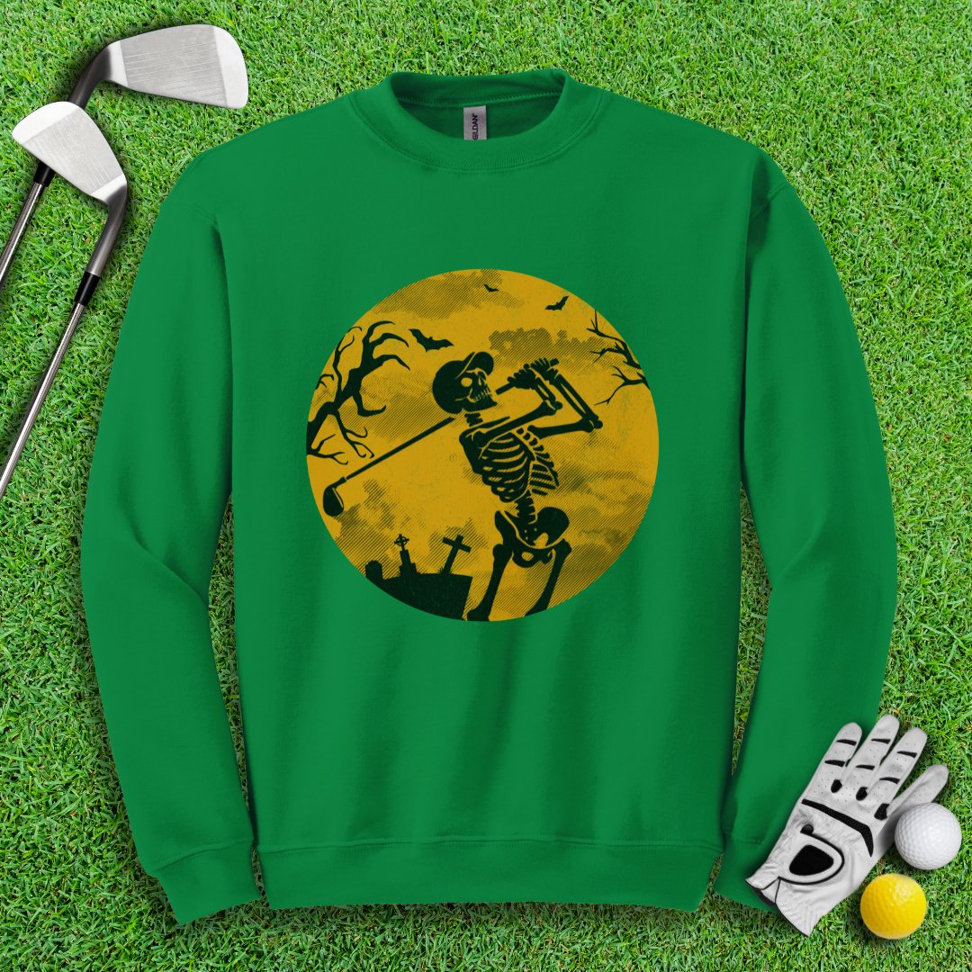 Moonlight Skeleton Golfer Crewneck - TeeHee Golf Gear