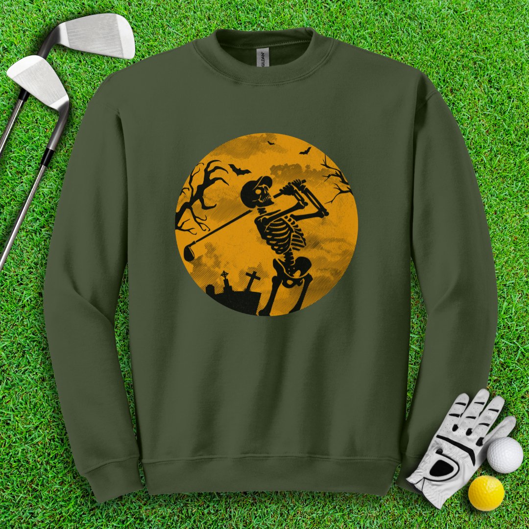 Moonlight Skeleton Golfer Crewneck - TeeHee Golf Gear
