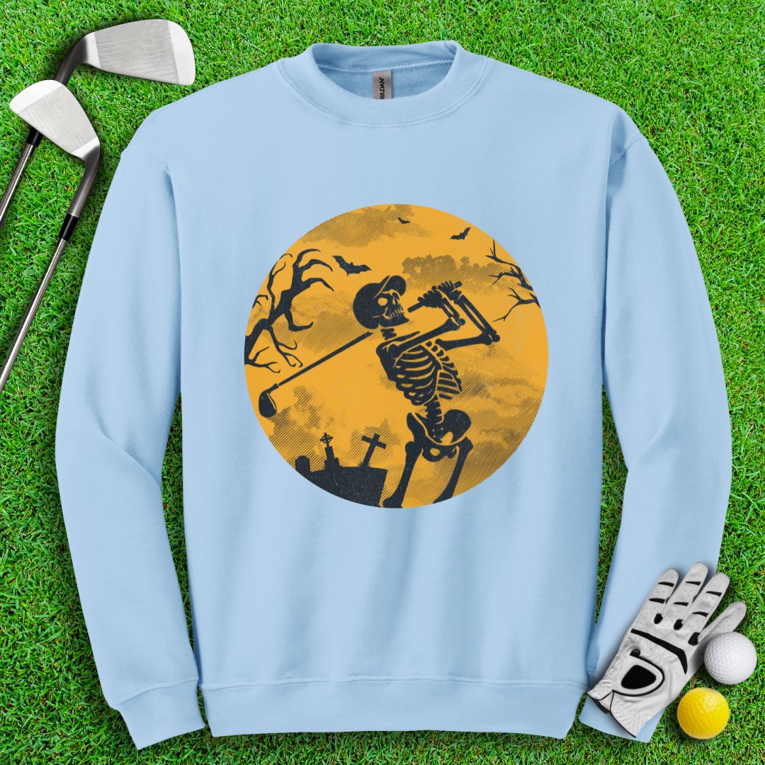 Moonlight Skeleton Golfer Crewneck - TeeHee Golf Gear