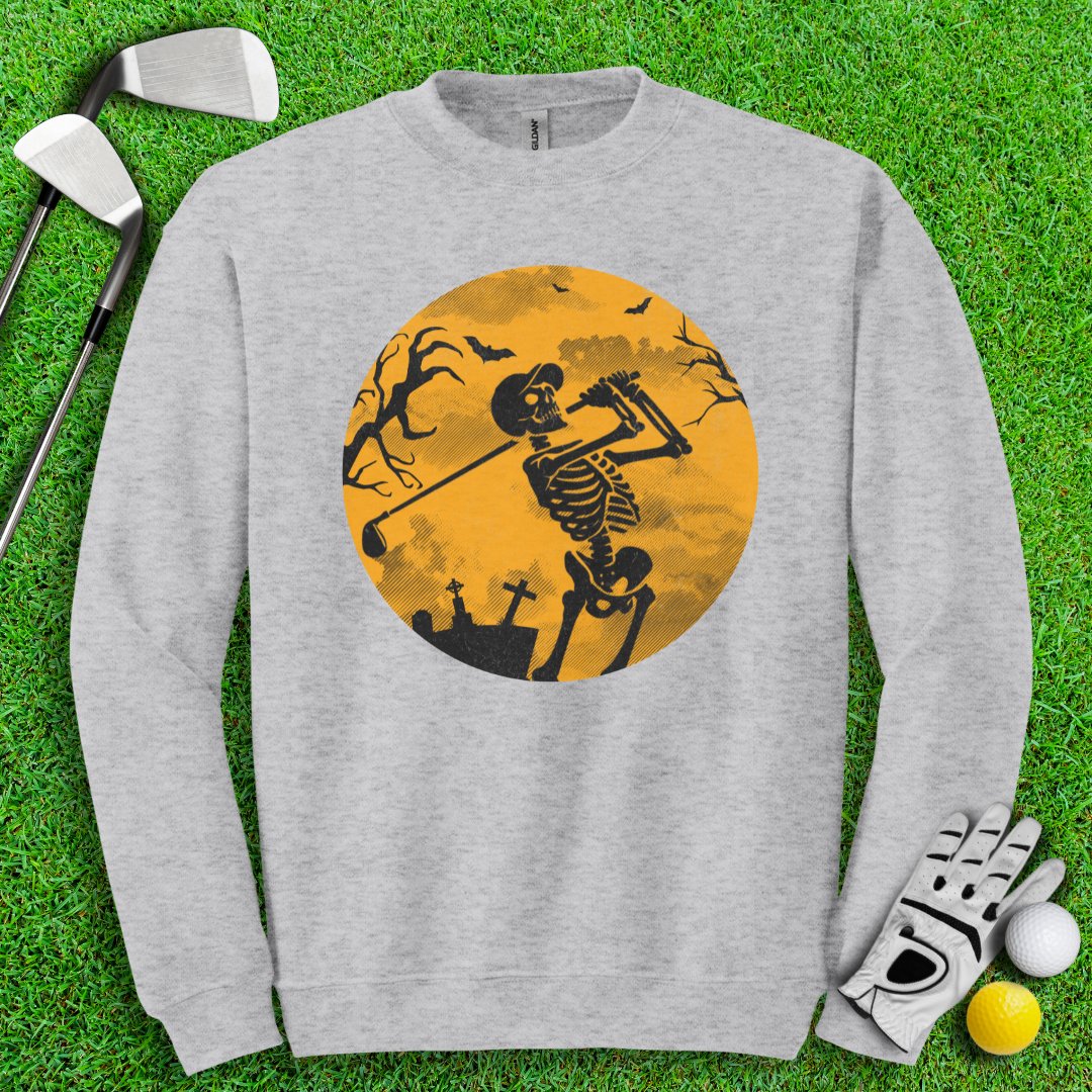 Moonlight Skeleton Golfer Crewneck - TeeHee Golf Gear