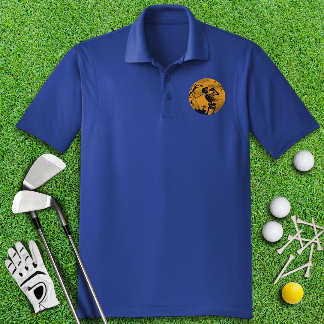 Moonlight Skeleton Golfing Polo Shirt - TeeHee Golf Gear