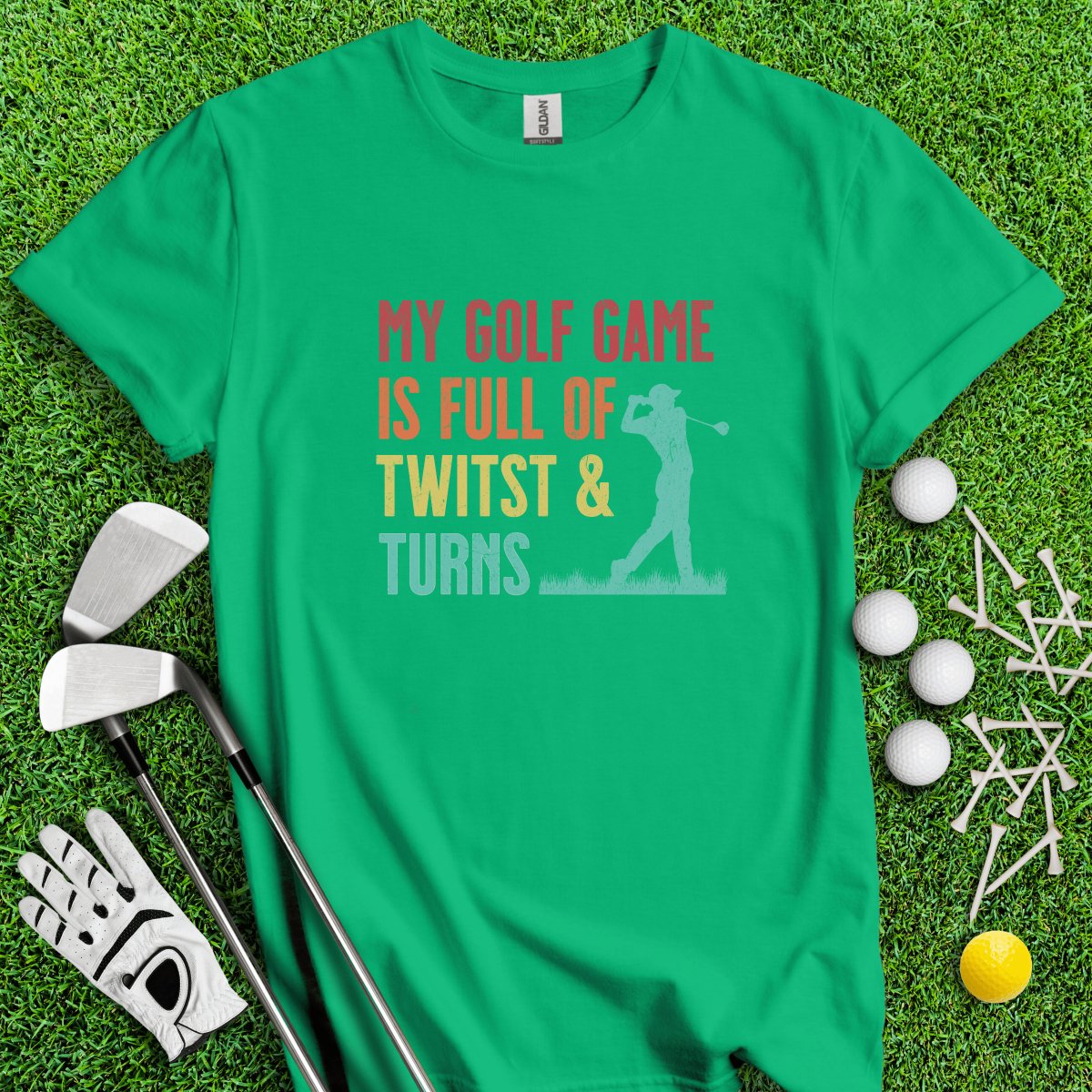 My Golf Game Is Full Of Twist And Turns Funny Golf T - Shirt - TeeHee Golf Gear