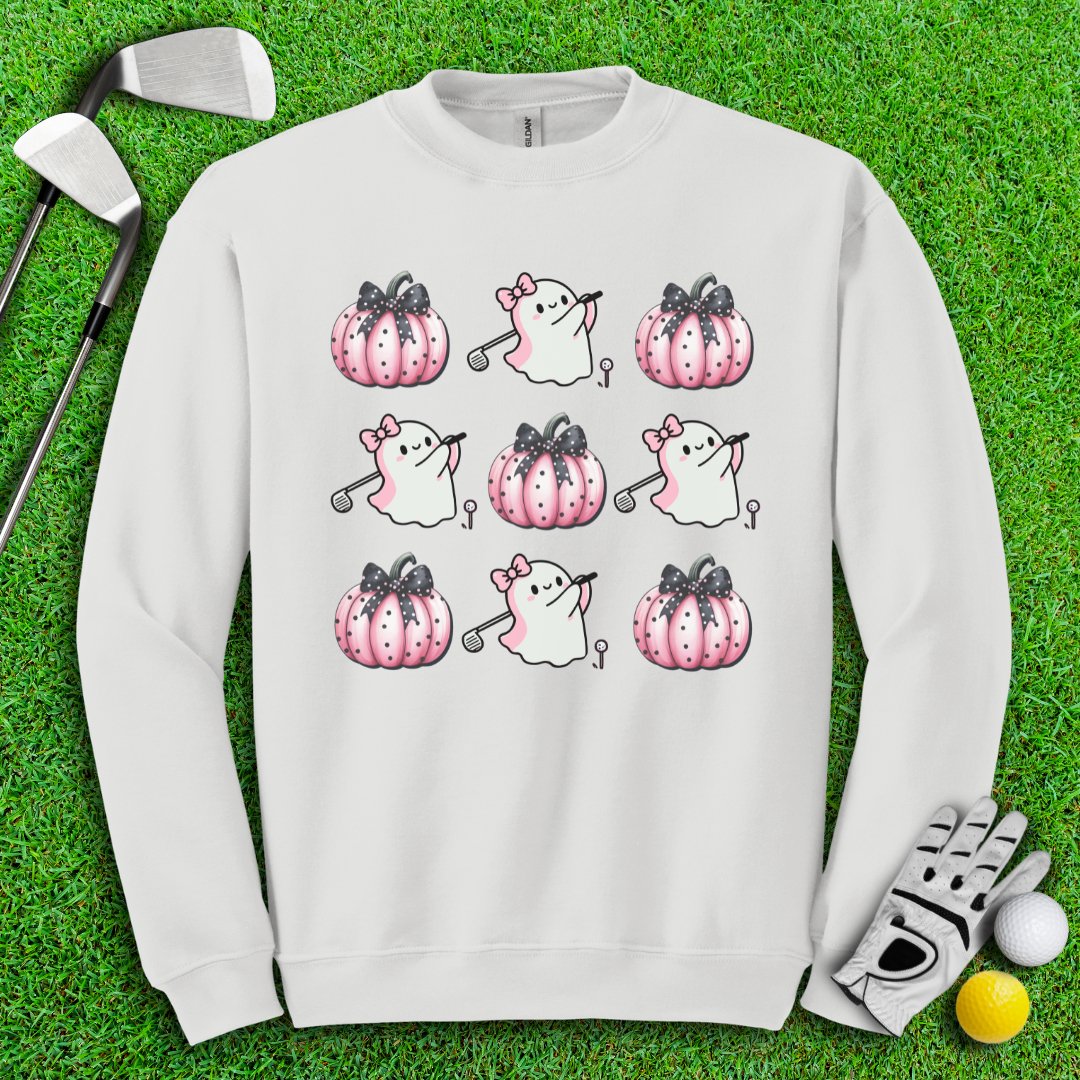 Pink Coquette Golfing Ghost Crewneck - TeeHee Golf Gear