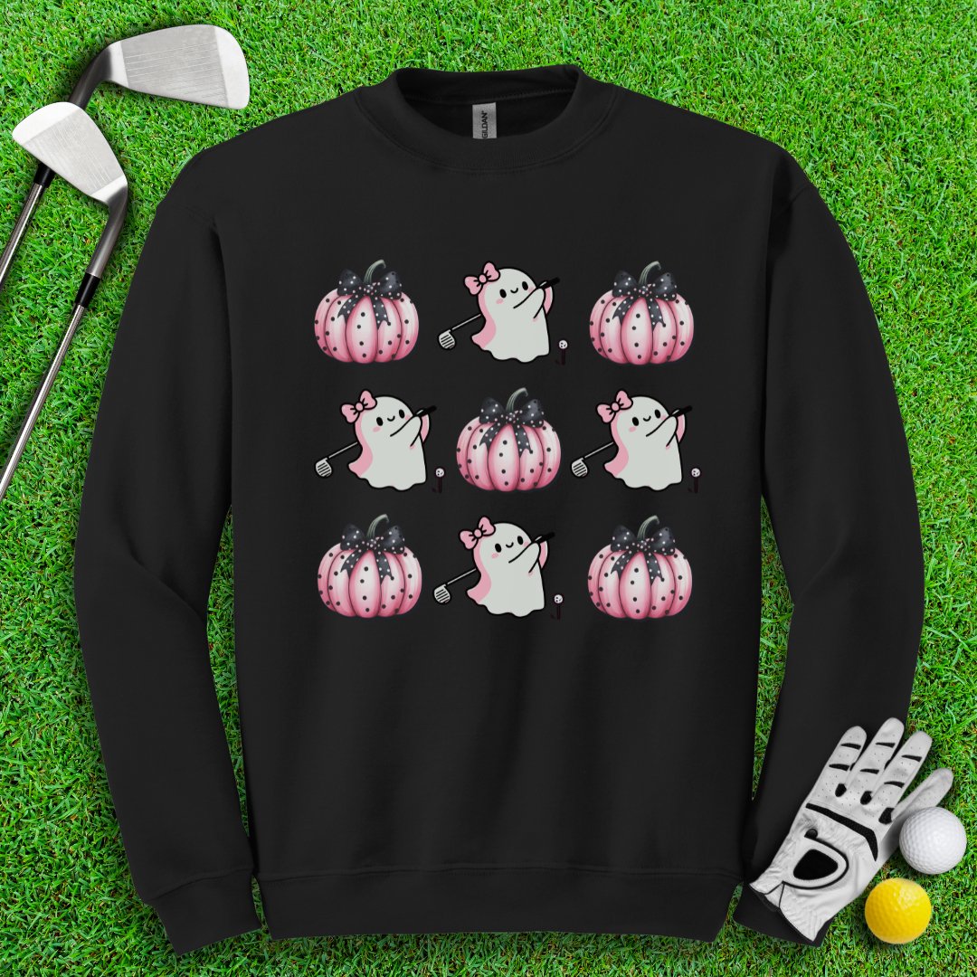 Pink Coquette Golfing Ghost Crewneck - TeeHee Golf Gear