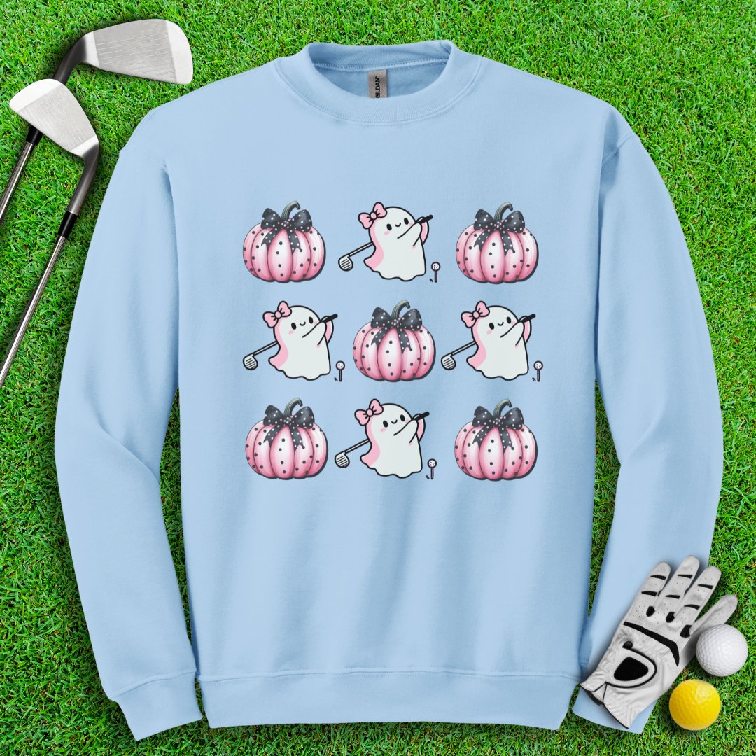 Pink Coquette Golfing Ghost Crewneck - TeeHee Golf Gear