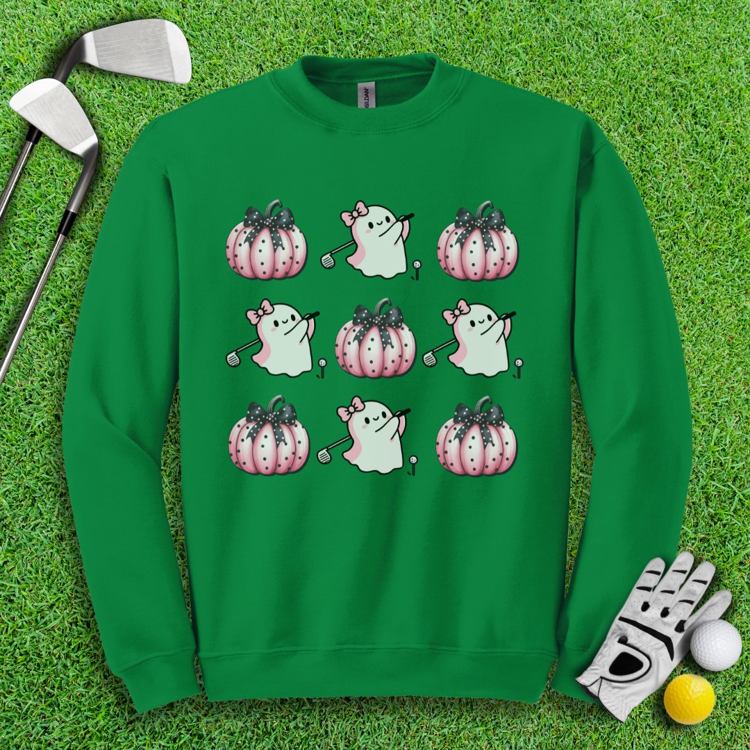 Pink Coquette Golfing Ghost Crewneck - TeeHee Golf Gear