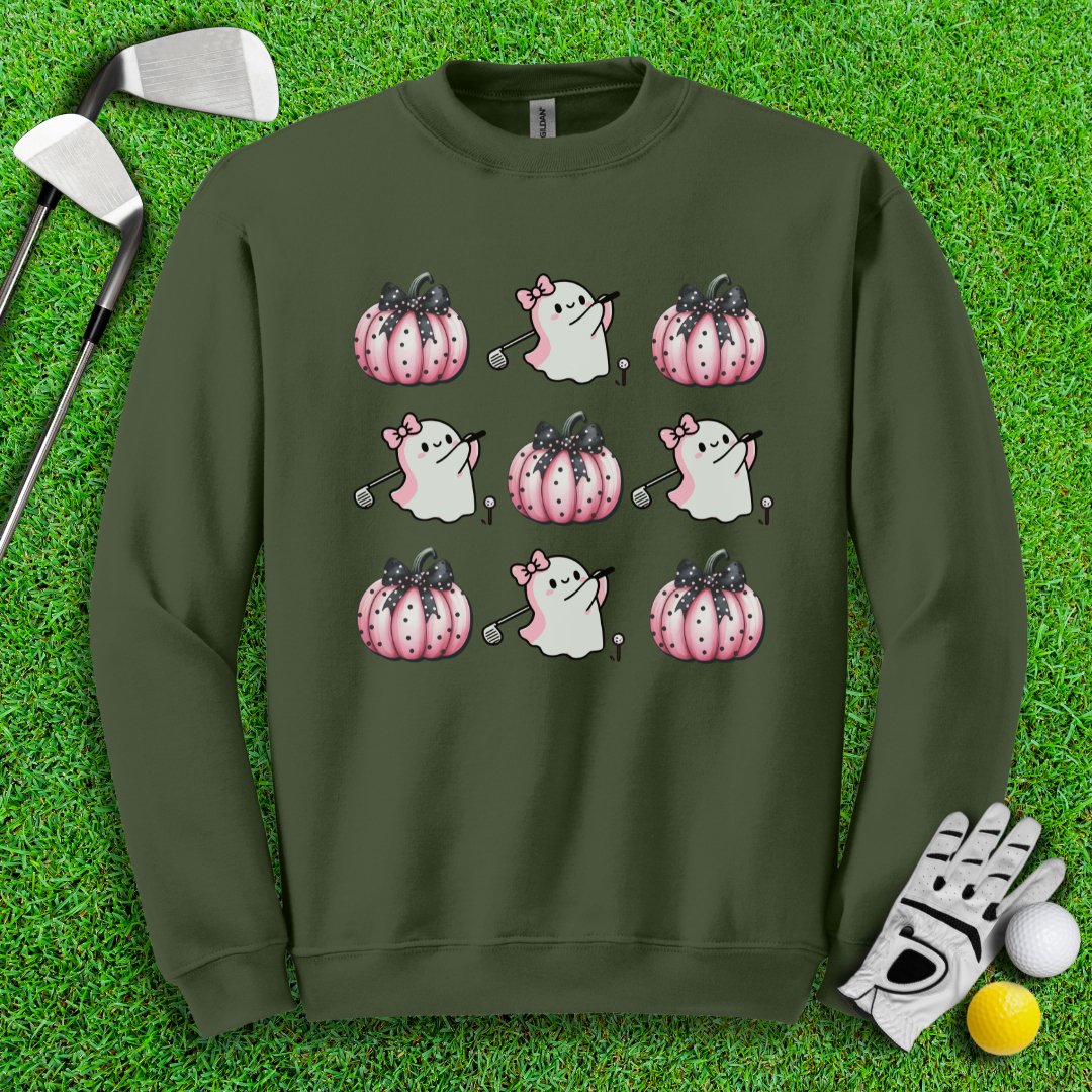 Pink Coquette Golfing Ghost Crewneck - TeeHee Golf Gear