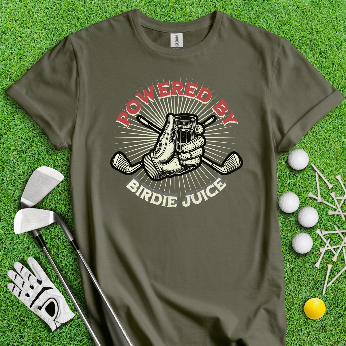 Powered By Birdie Juice T - Shirt - TeeHee Golf Gear