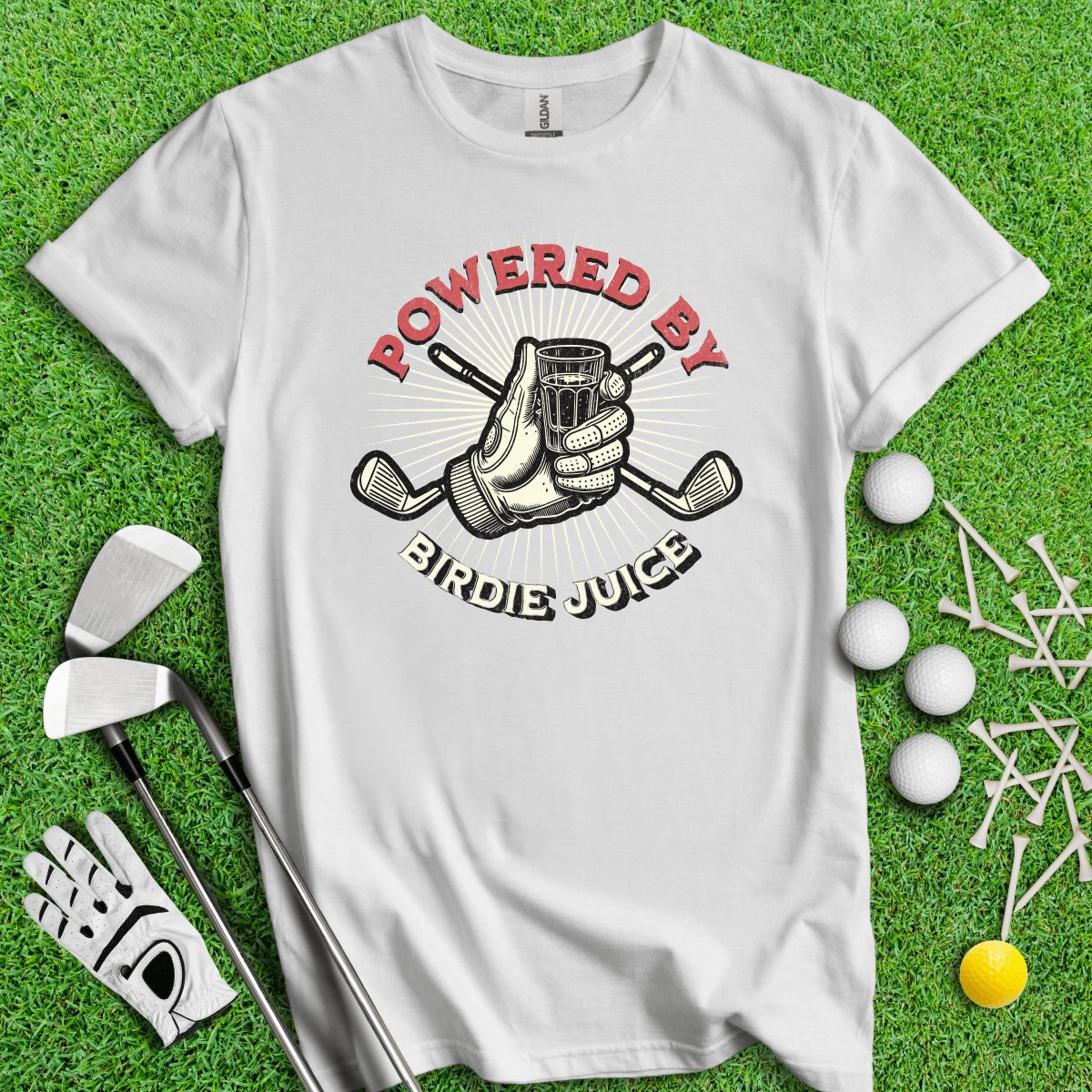 Powered By Birdie Juice T - Shirt - TeeHee Golf Gear
