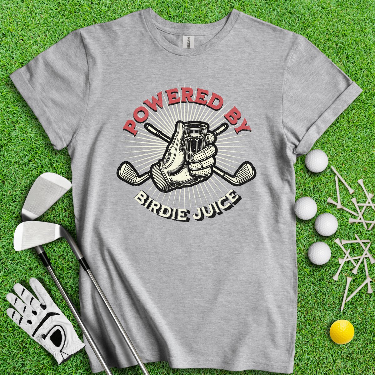 Powered By Birdie Juice T - Shirt - TeeHee Golf Gear